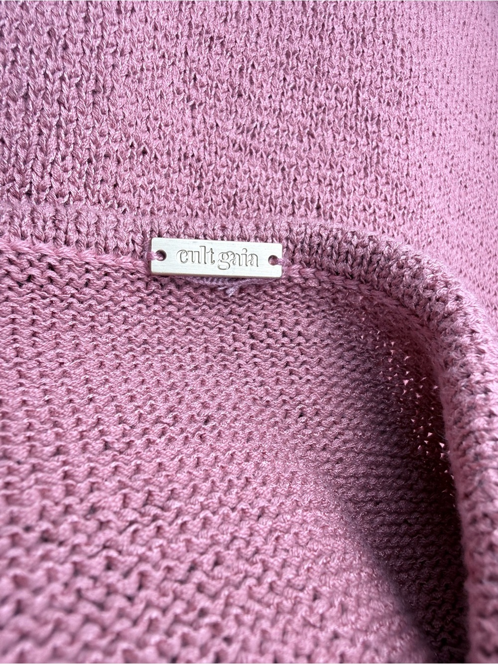 Cult Gaia Pink Knit Cutout Maxi Dress Bodycon Open Back Resort Size Large - Picture 6 of 7